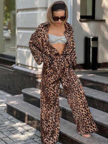 Stay stylish all summer long with our Chic Everyday leopard print suit summer set for women. This trendy lounge set is perfect for both lounging at home or stepping out for a casual outing. The leopard print adds a touch of fierce flair to your wardrobe, while the comfortable fabric ensures you stay cool and chic all day. Stay on-trend with this versatile set that is perfect for any occasion. Elevate your everyday look with this must-have leopard print suit.