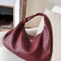 Large Hobo Woven Shoulder Bag for Women Tote Bag Trendy Dumpling Shoulder Clutch Vegan Leather Cruelty Free Busy Mom Bag Gift for Girlfriend luxury hobo purse inspired by designer large size trendy bag vegan leather burgundy handbag dumpling style jodie bottega veneta inspired dupe