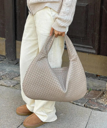 Women Hobo Soft Leather Bag Chic Shoulder Bag Woven Design Tote Practical Travel Bag Slouchy Braid Tote Best Work Bag Christmas Gift for Her bottega veneta dupe bag by pattyb official lifestyle store czech clothing brand grey beige interwoven handbag you can wear over shoulder